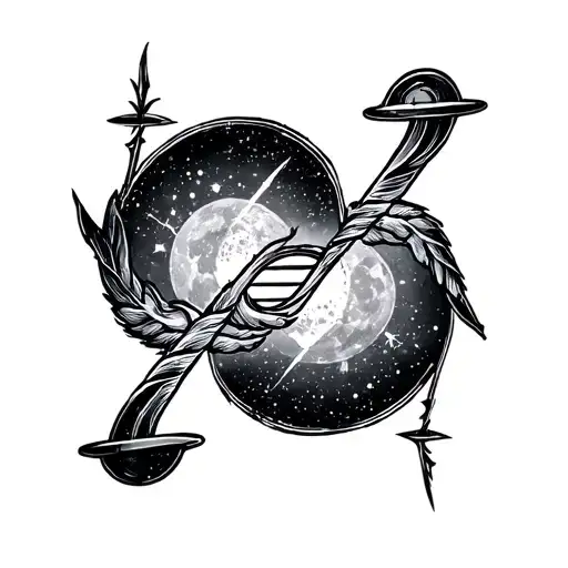 Libra and Aquarius astrological sign on the forearm for modern youth tattoo design idea