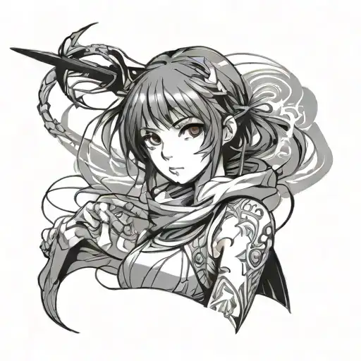 Anime Girl tattoo design idea