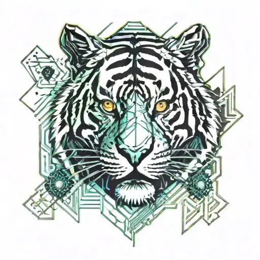 tiger head tattoo design idea