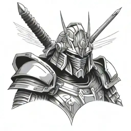 gundam mask samurai tattoo design idea