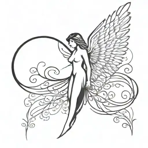arc angel tattoo design idea