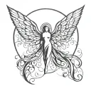arc angel tattoo design idea