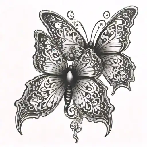 farfalla 3D wall art tattoo design idea