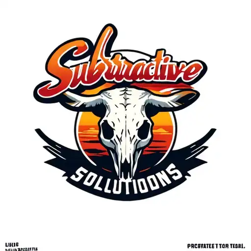 "Subtractive Solutions" Logo for a machine shop based in Arizona using the outline of the state line, a cow skull cactus. tattoo design idea