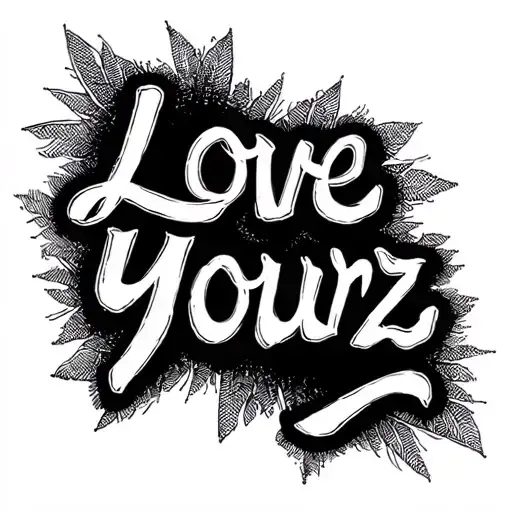 Love Yourz j cole cursive font tattoo design idea
