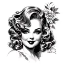Chubby Pin Up Girl tattoo design idea