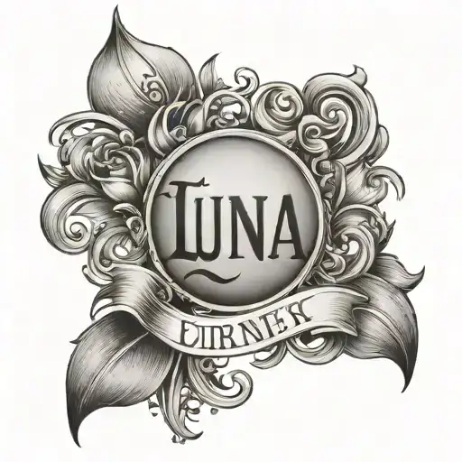 Luna name tattoo design idea