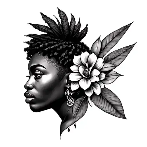 Afrocentric pastlife wisdom tattoo design idea