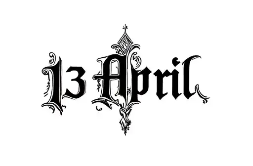 "13 April " tattoo design idea