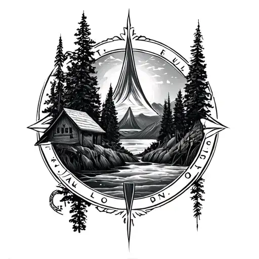 True North tattoo design idea