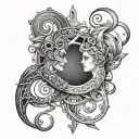 Pisces Libra tattoo design idea