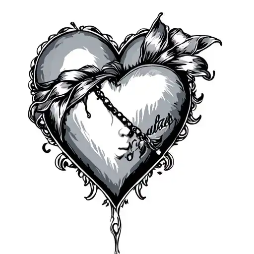 slut heart tattoo design idea
