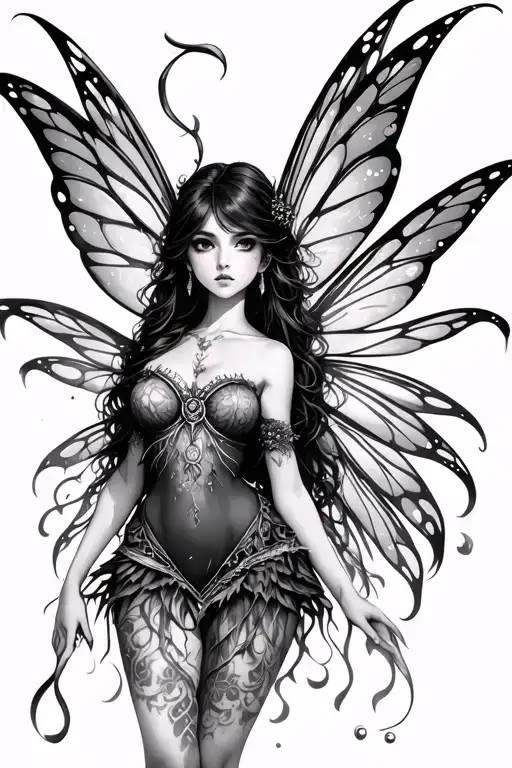anime fairy full body tattoo design idea