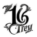16th birthday in Roman numerals with the name Trey in it tattoo design idea