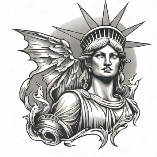 Lady Liberty tattoo design idea