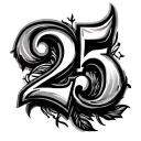 Number 25 tattoo design idea