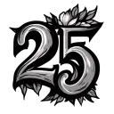 Number 25 tattoo design idea