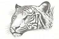 half tiger half face tattoo design idea