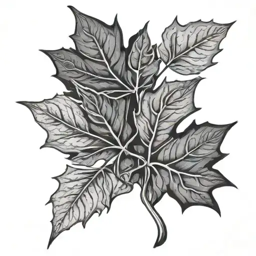 Dutch flag maple leaf intertwined tattoo design idea
