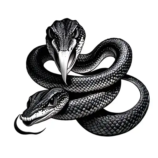 snake eating its own tail tattoo design idea