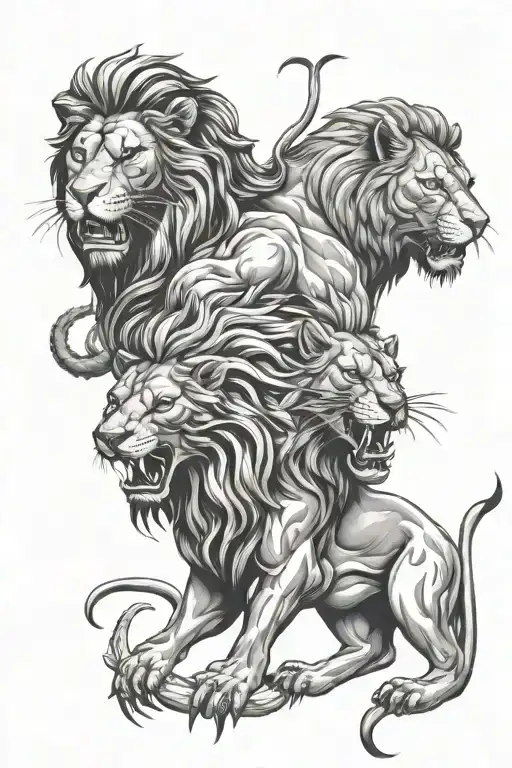 black widow,viper and lion tattoo design idea