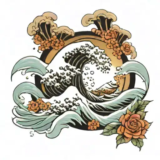 the great wave off kanagawa tattoo design idea