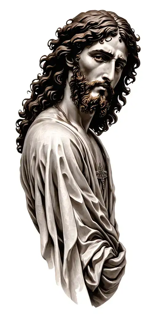 jesus christ psalms 28:7 tattoo design idea