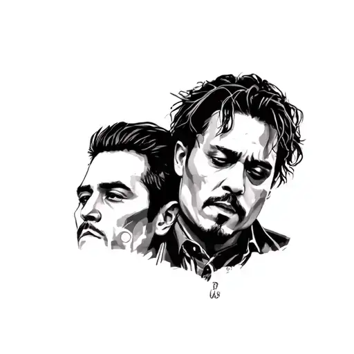 Johnny Depp and Robert Downey Jr. tattoo design idea