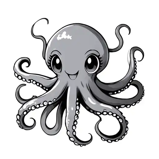 a cute anime octopus making tattoos tattoo design idea