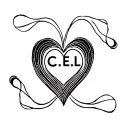 Fine line heart with initials C.E.L in the middle. (Without colour) tattoo design idea