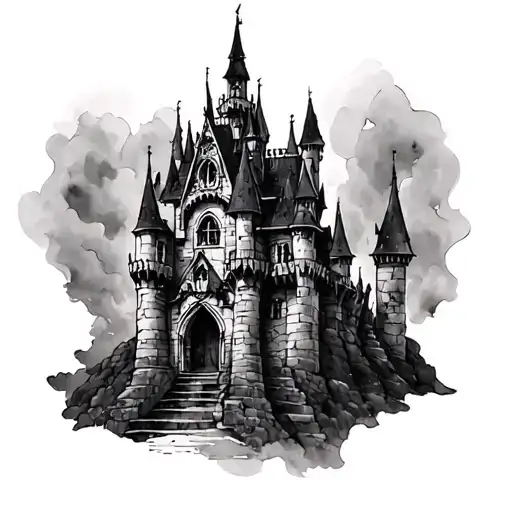 Gothic Castle tattoo design idea