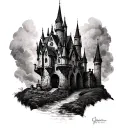 Gothic Castle tattoo design idea
