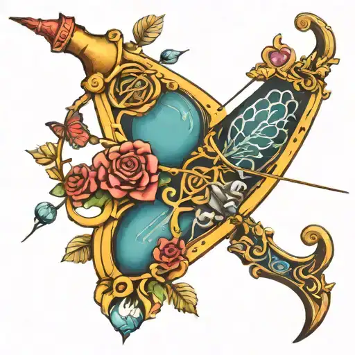 coraline archery bow tattoo design idea
