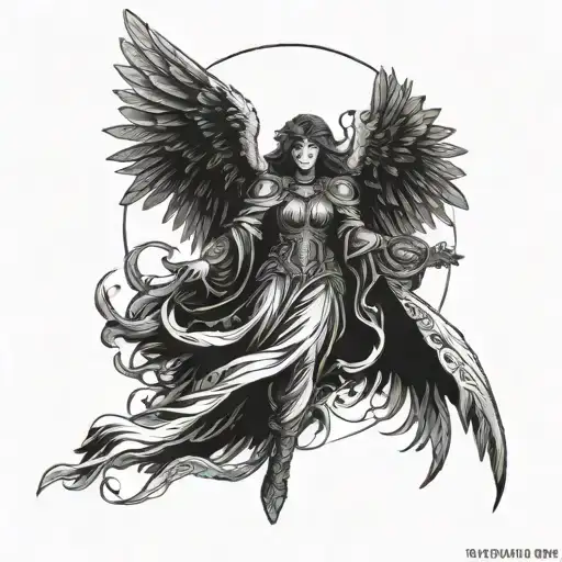 dark angel tattoo design idea
