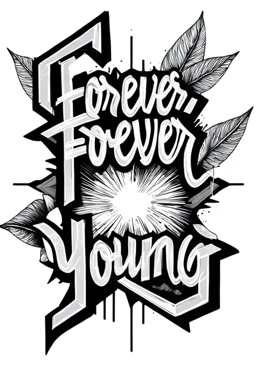 "Forever Young" geometric  tattoo design idea