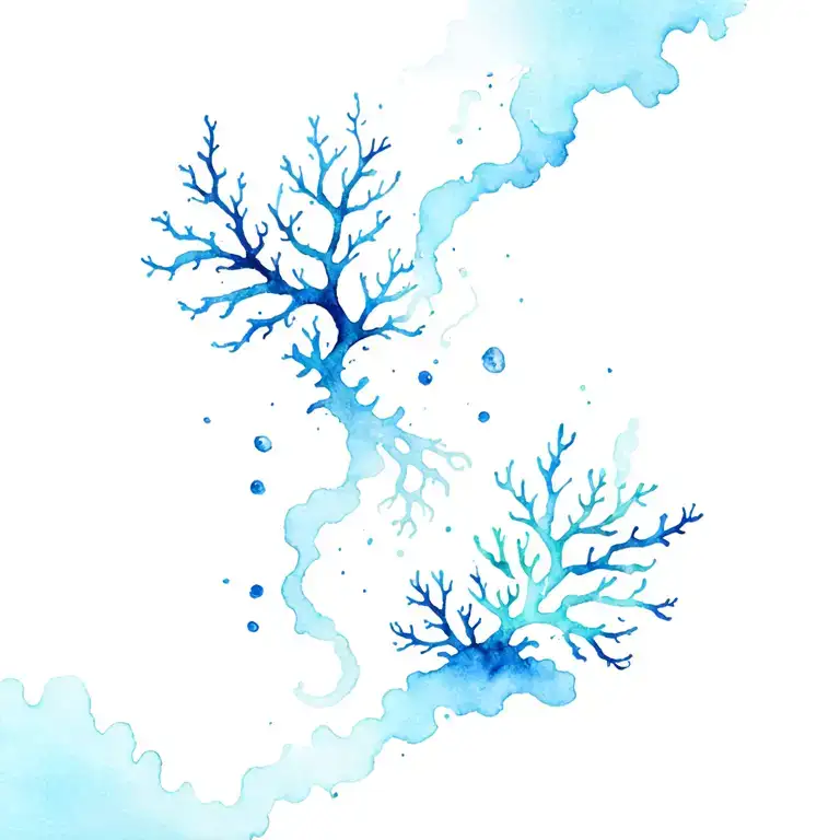storm and coral reef tattoo design idea