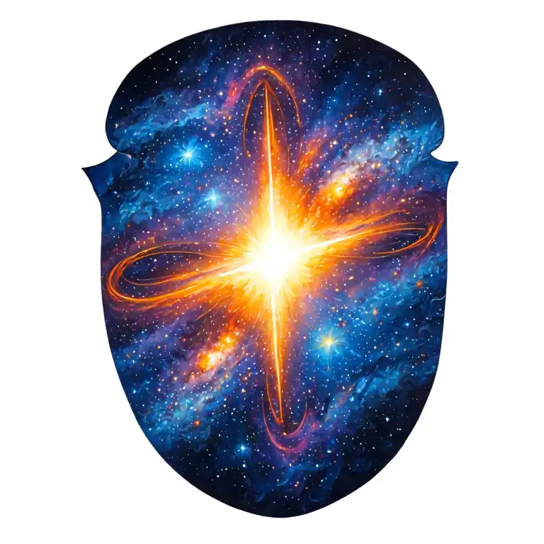 galaxy and star theme arm sleeve tattoo design idea