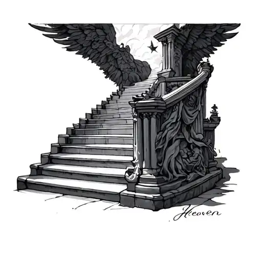 Heaven Stairs tattoo design idea
