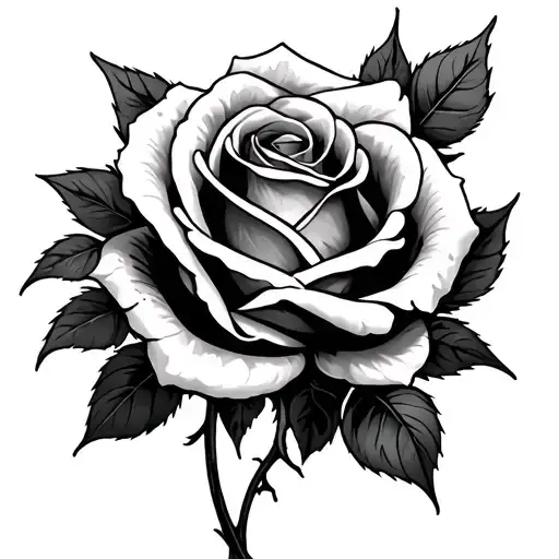 name an rose intertwined tattoo design idea
