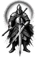 knight holding a sword tattoo design idea