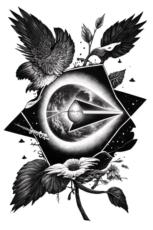 pink floyd wish you were here album , pink floyd prism , memorial art tattoo design idea