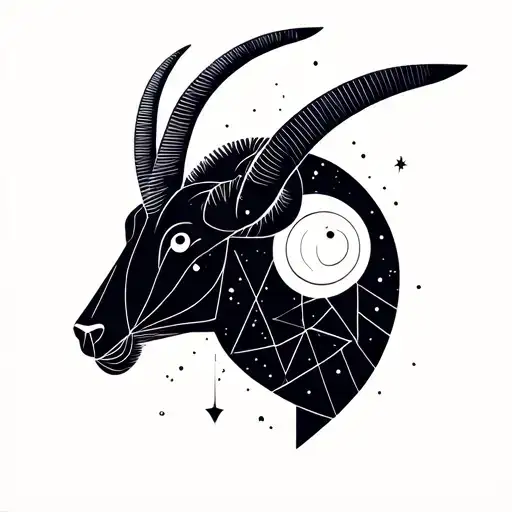 capricorn zodiac sign  capricorn constelation and saturn tattoo design idea