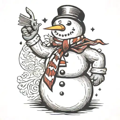 snowman tattoo design idea