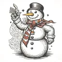 snowman tattoo design idea