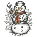 snowman tattoo design idea