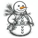 snowman tattoo design idea