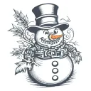 snowman tattoo design idea