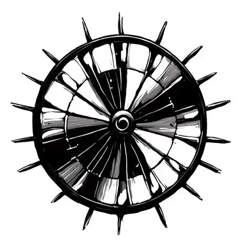 Spinning wheel tattoo design idea
