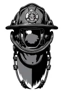 firefighter helmet hanging tattoo design idea