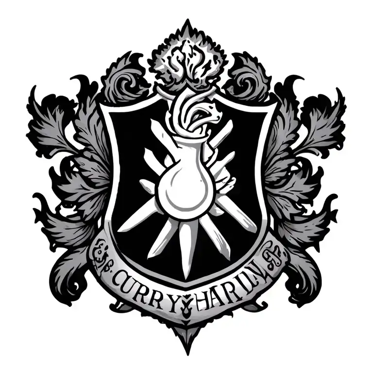 curry coat of arms tattoo design idea
